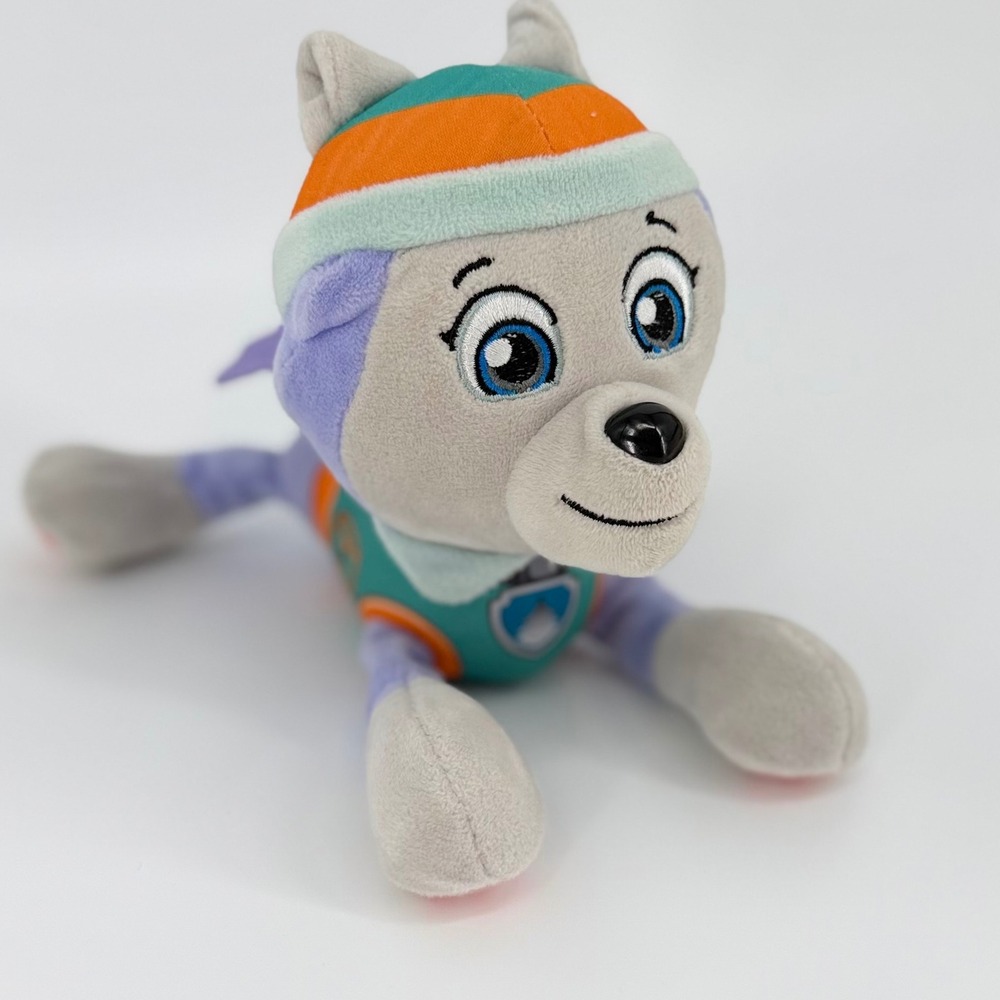 Paw Patrol Everest Plush Stuffed Animal Teal Orange Winter Gear Husky 6.5 Inch